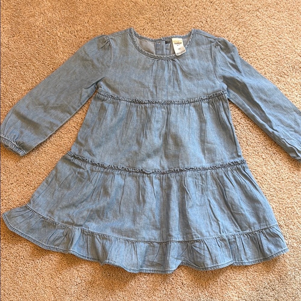 OshKosh Blue Denim Dress, size 2T, NWOT.